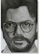 The Professor La Casa De Papel Themed Wall Art Painting Grey/White 40x60cm