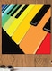 Piano Themed Wall Art Yellow/Orange/Black 30x30cm