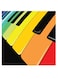 Piano Themed Wall Art Yellow/Orange/Black 30x30cm