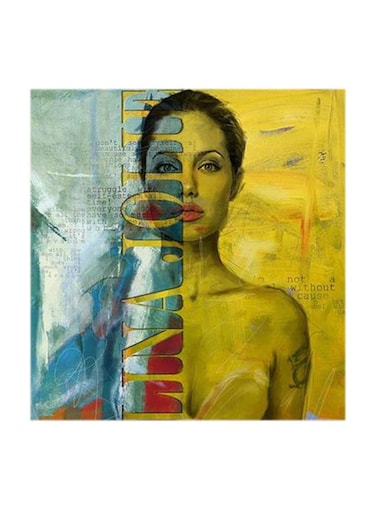 Angelina Jolie MDF Wall Art Multicolour 30x30cm