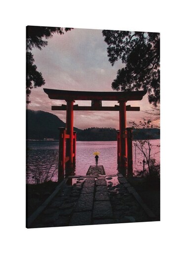 Leak Printed Framed Canvas Wall Art Black/Red/Grey 60x80centimeter