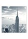 Manhattan Skyline Printed MDF Wall Art Painting Grey/White 30x30centimeter