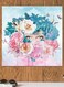 Floral Themed Wall Art Pink/Blue/White 30x30cm