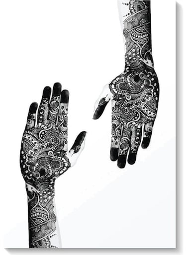 Hands Wall Art Multicolour 40x60cm