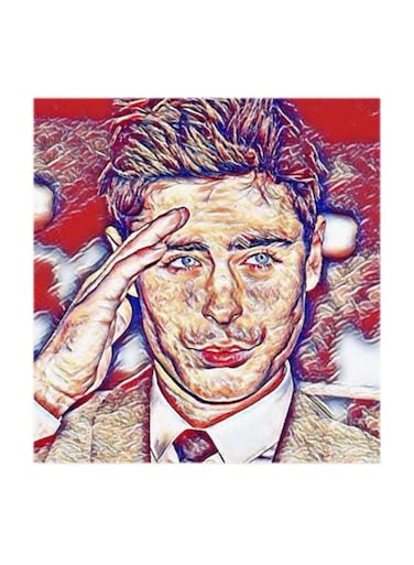 Zac Efron MDF Wall Art Multicolour 30x30centimeter