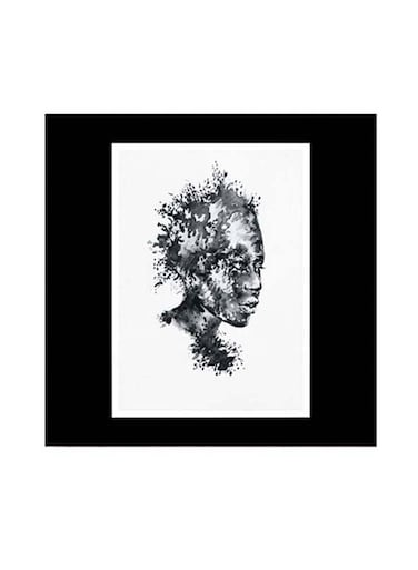 Abstract Themed Wall Art Black/White/Grey 30x30cm
