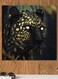 Leopard Themed Wall Art Black/Yellow/Green 30x30cm