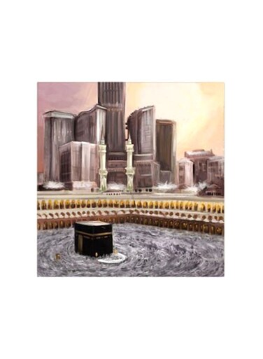 Makka Al-Mukarama MDF Wall Art Multicolour 30x30centimeter