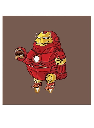 Iron Man Printed Wall Art Brown/Red/Gold 30x30cm