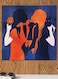 Woman Themed Wall Art Blue/Orange 30x30cm