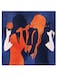 Woman Themed Wall Art Blue/Orange 30x30cm