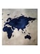 World Map MDF Wall Art Blue/Grey