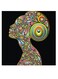 Printed MDF Wall Art Black/Green/Blue 30x30cm