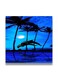 Decorative MDF Wall Art Painting Blue/Black/White 30 x 30cm