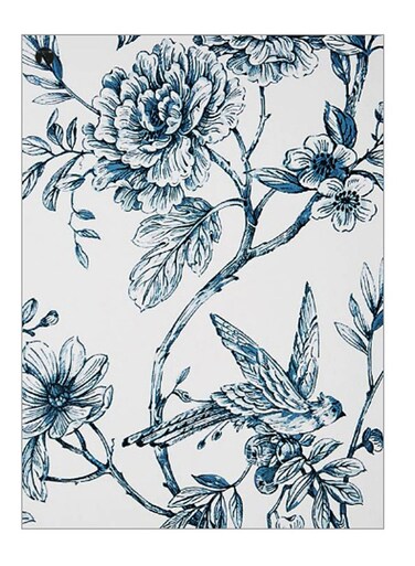 Printed Decorative Wall Art Plate Blue/White 20cm