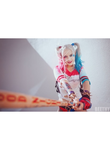 Harley Quinn Cosplay Wall Art Canvas Print Multicolour 50x33x3.5cm