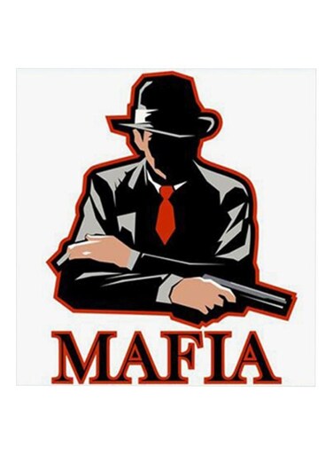 Mafia MDF Wall Art Black/Red/White 30x30cm