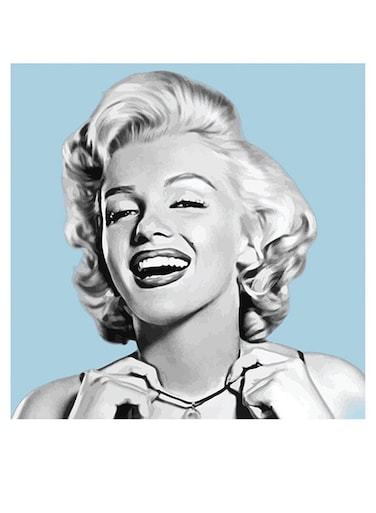 Marilyn Monroe Printed Wall Art Grey/Blue 30x30cm