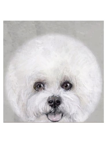 Cute Dog Themed Wall Art White/Grey/Black 30x30cm