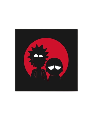Rick And Morty Wall Art Painting Black/Red/White 30 x 30centimeter