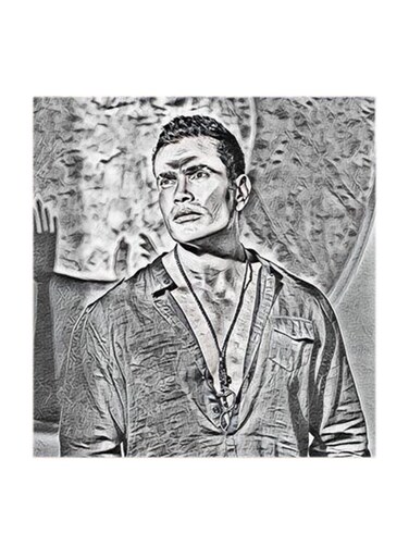 Amr Diab MDF Wall Art Multicolour 30x30cm