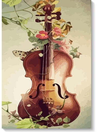 Violin Wall Art Multicolour