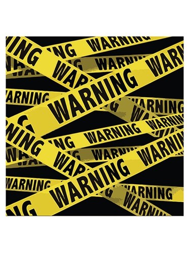 Warning Themed Wall Art Yellow/Black 30x30cm