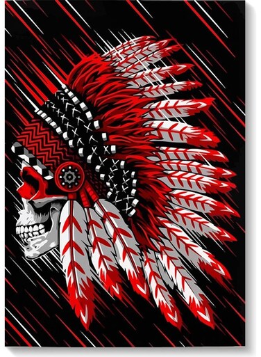 Skull Wall Art Multicolour 40x60cm
