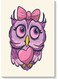 Owl Printed Wall Art Beige/Purple/Pink 40x60cm