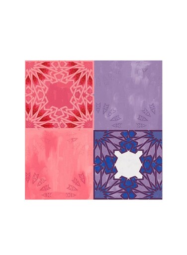 Islamic Motifs Mdf Wall Art Multicolour 30x30cm