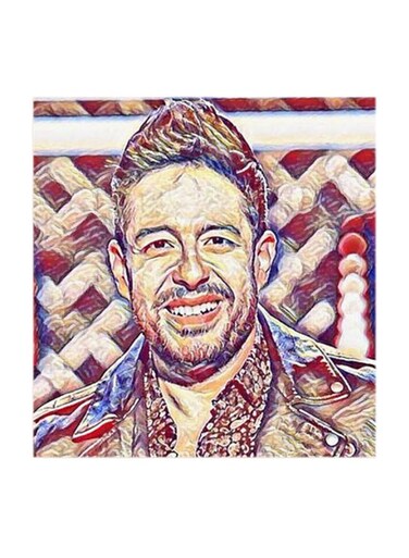 Mohamed Hamaki MDF Wall Art Multicolour 30x30cm