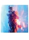 Battlefield Themed Printed MDF Wall Art Blue/Orange/Yellow 30x30cm