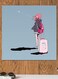 Anime Airplane Themed Wall Art Blue/Red/Pink 30x30cm