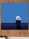 Woman Themed Wall Art Blue/Black/White 30x30cm