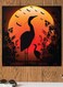Flamingo Themed Wall Art Orange/Black 30x30cm