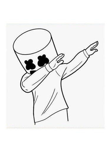 Marshmello MDF Wall Art White/Black