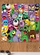 Little Monster Themed Wall Art Multicolour 30x30cm
