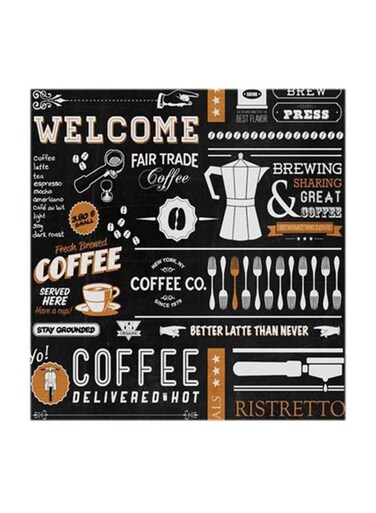 Coffee MDF Wall Art Multicolour 30x30centimeter