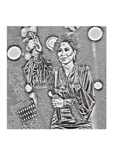 Sherine MDF Wall Art Painting Black/White 30 x 5 x 30cm