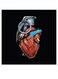 Heart Grenade Themed Wall Art Black/Beige/Orange 30x30cm