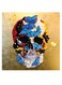 Skull Themed Wall Art Yellow/Black/Blue 30x30cm