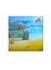 Palestine And Al-Quds Wall Art Painting Blue/Yellow/Grey 30 x 30cm