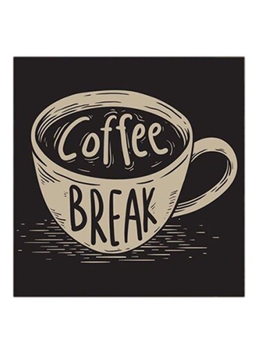 Coffee Break MDF Wall Art Beige/Black