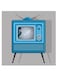 Television Themed Wall Art Grey/Blue/Black 30x30cm