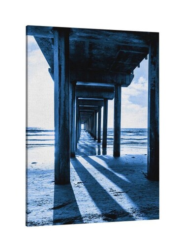 Decorative Printed Framed Canvas Wall Art Blue/White 60 x 80centimeter