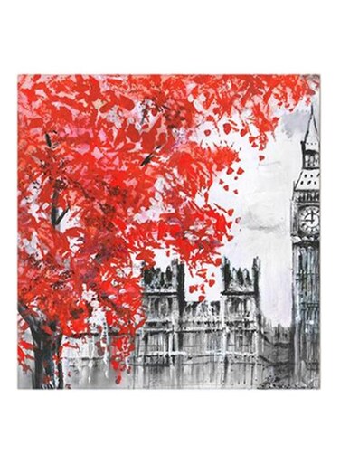Nature Abstract MDF Wall Art Red/Black/White