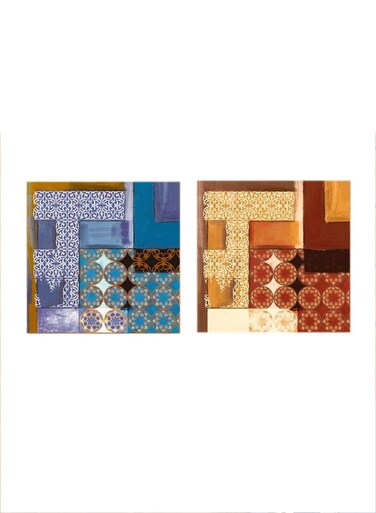 2-Pieces Islamic Motifs Mdf Wall Art Multicolour 30x30cm