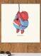 Spider Man Printed Wall Art Beige/Blue/Red 30x30cm