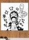 Luffy Themed Printed MDF Wall Art White/Black 30x30cm