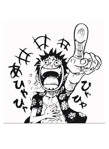 Luffy Themed Printed MDF Wall Art White/Black 30x30cm